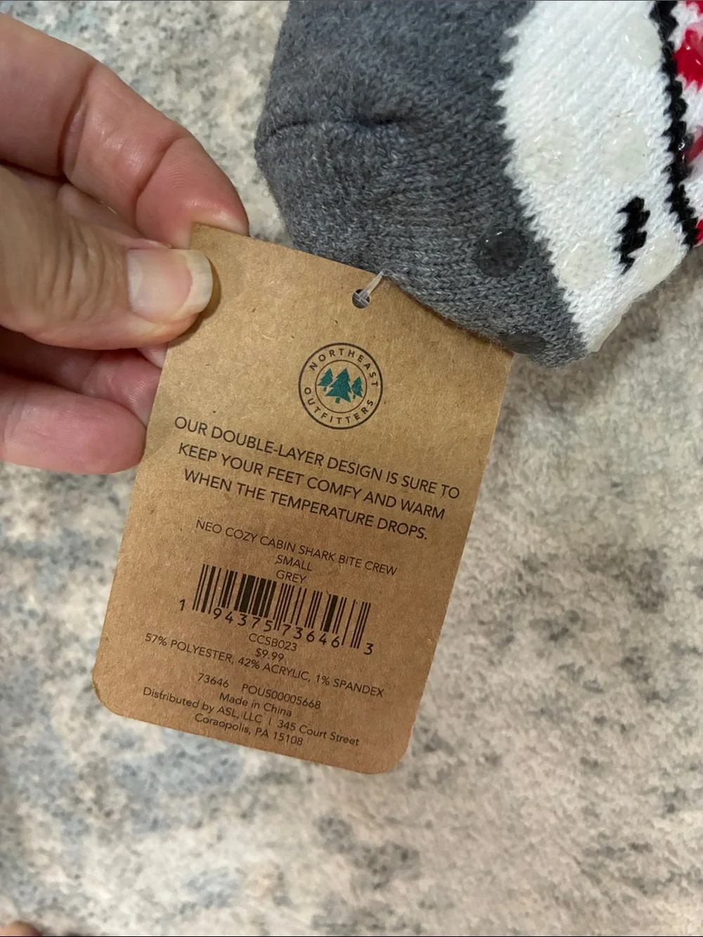 Youth Shark Crew Socks - Gray